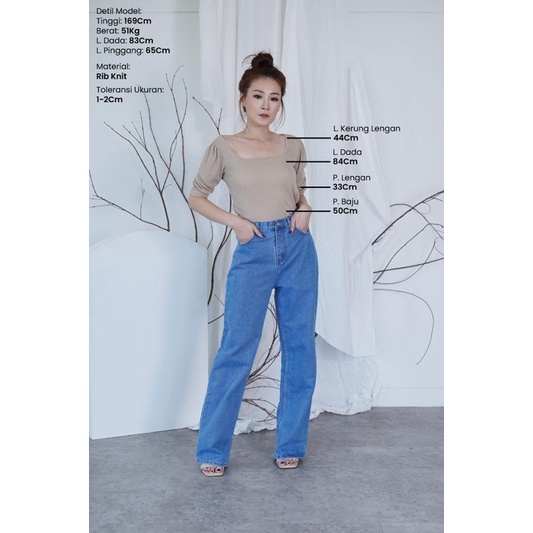 Knit Top Bella Blouse Atasan Wanita