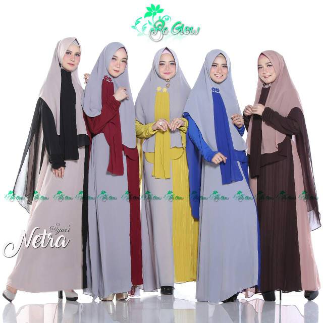 ORI💗💗💗 Netra syari by be glow gamis pesta polos elegan mewah termurah
