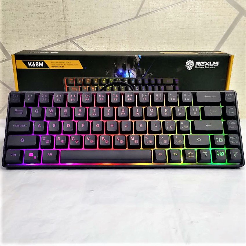 Jual Rexus Keyboard Gaming Mini Battlefire K68M Shopee Indonesia