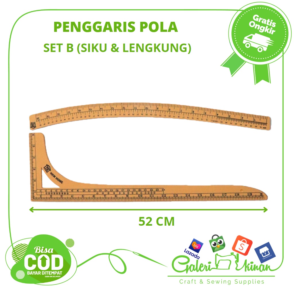 

Penggaris Pola set besar Per lusin (12 Buah)