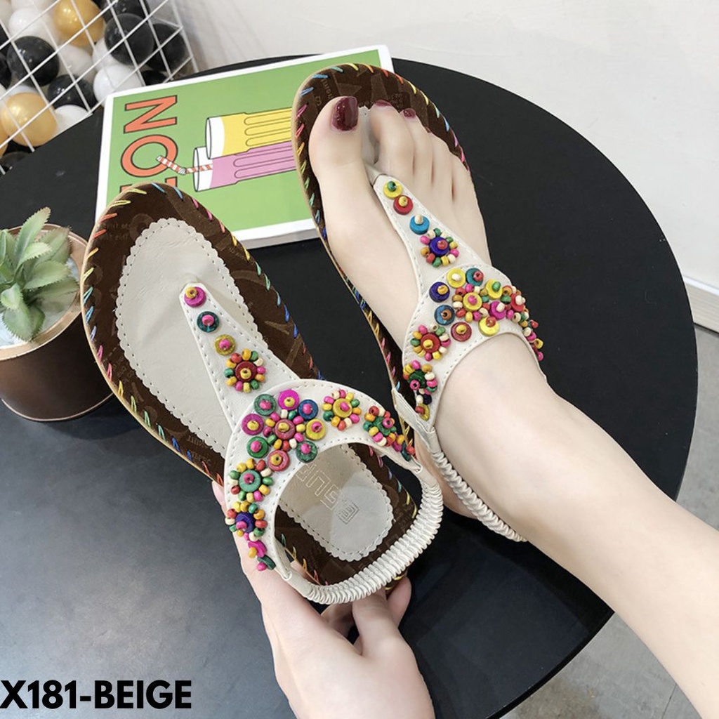 SANDAL WANITA MOTIF MANIK-MANIK CANTIK BANGET BAHAN CANVAS IMPORT 181