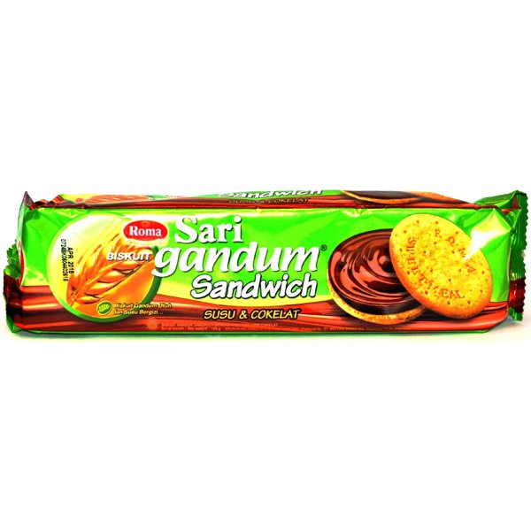 

Roma Sari Gandum Sandwich Susu&Cklt 115G