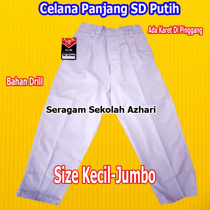 CELANA SEKOLAH SD PUTIH PANJANG ANAK LAKI LAKI-CELANA SD PUTIH LAKI LAKI JUMBO-CELANA SERAGAM SD-SER