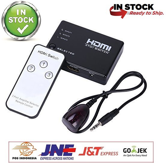 HDMI Switch 3 Port Full HD 1080P With Remote Control