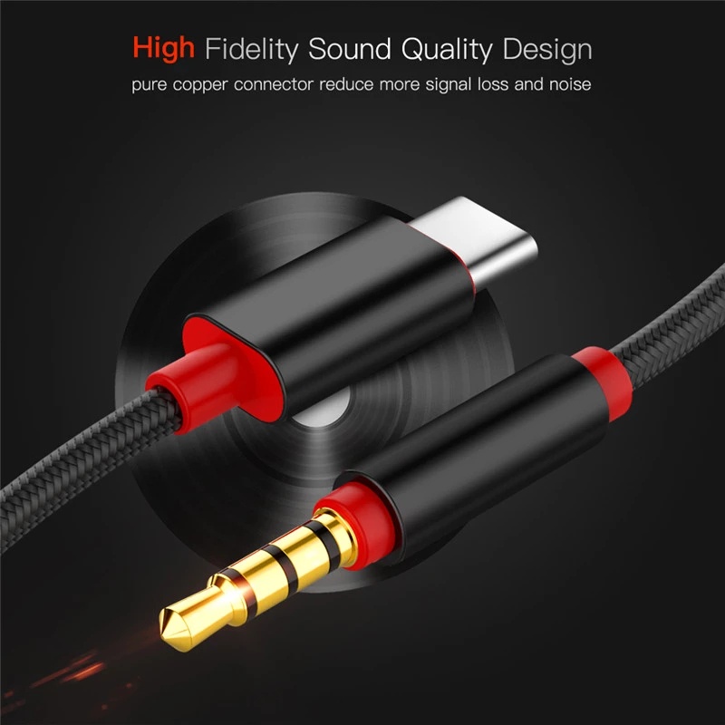 Kabel Adapter Jack Audio 3.5mm USB Tipe C Untuk Samsung Note 10 Plus Huawei P30 Pro