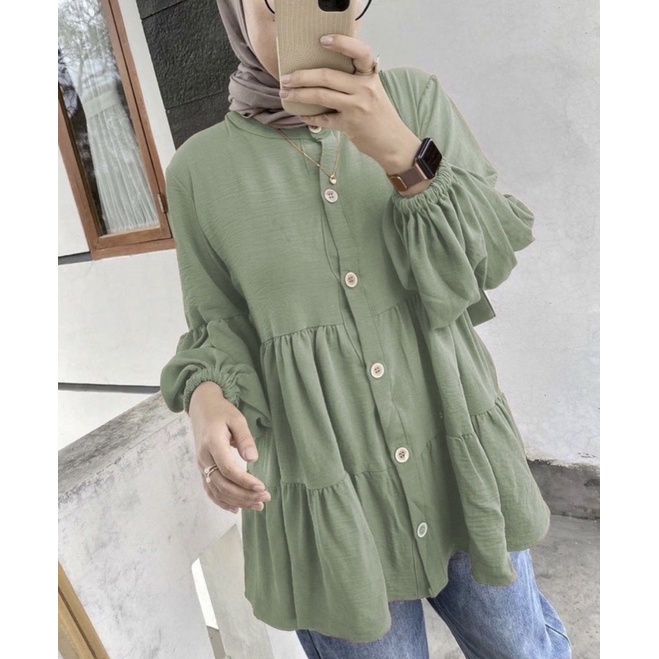 DANNY/Maudy blouse Crinkle Airflow Premium Atasan Wanita Danny kameja