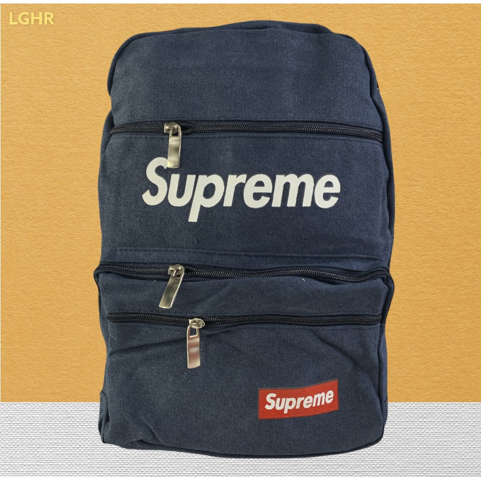 Tas Kain Supreme Blue - Tas Sekolah - Tas Kain - Tas Cowok - Tas Cewek - Tas Back to School - Tas Ke