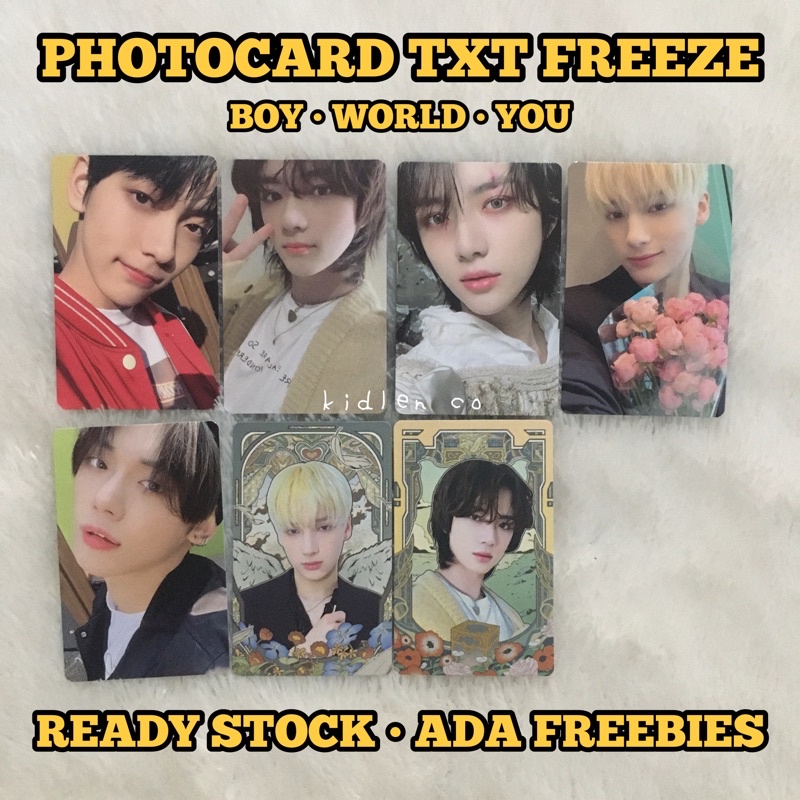 READY ‼️ OFFICIAL TXT OS PHOTOCARD FREEZE BOY WORLD YOU / YEONJUN SOOBIN BEOMGYU TAEHYUN HUENINGKAI