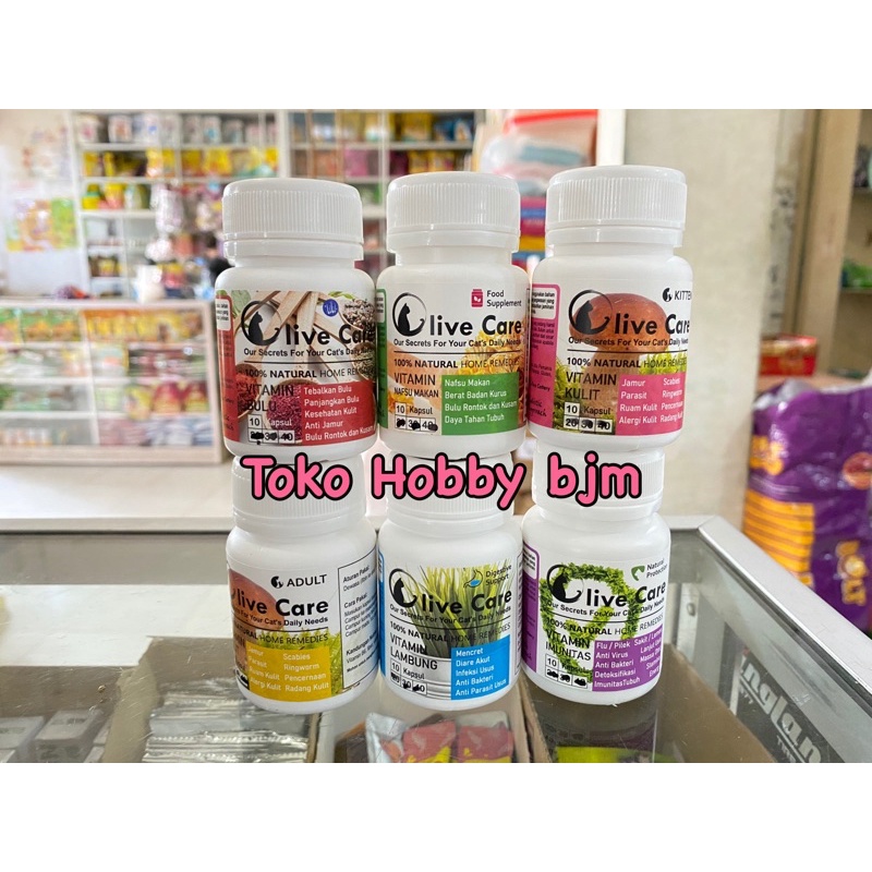 obat kucing olive care per-KAPSUL jamur scabies mencret bulu nafsu makan kitten adult vitamin cat