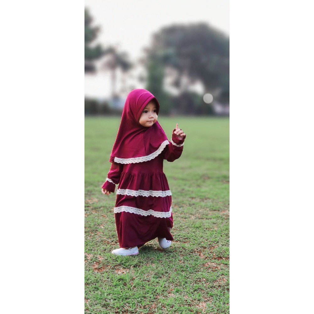 GAMIS RENDA ANAK POLOS Gamis Busana Muslim Anak Perempuan Bayi Premium Bahan ADEM Gamis Bayi POMPOM