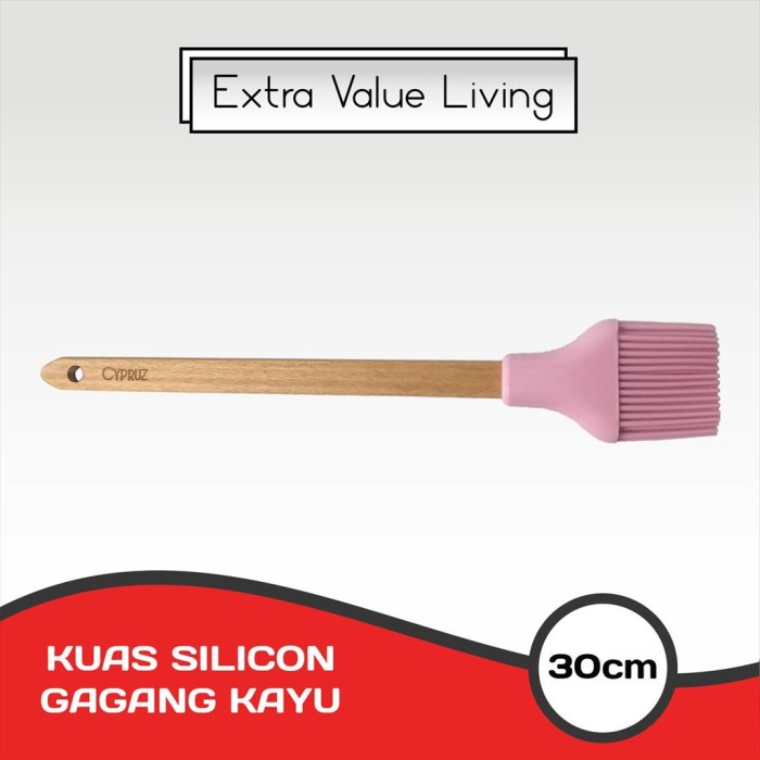 

KUE-PENGHIAS-ALAT- CYPRUZ KUAS SILIKON GAGANG KAYU / KUAS SILICON EVL-AM-1006 -ALAT-PENGHIAS-KUE.