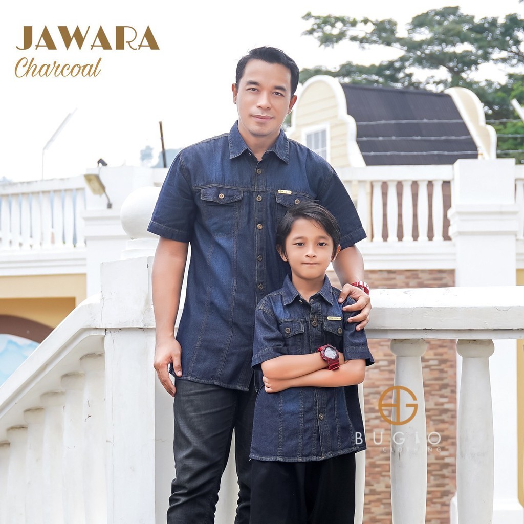 Bugio Clothing Jawara Kemeja Denim Baju Pria Anak and Dewasa saffashion