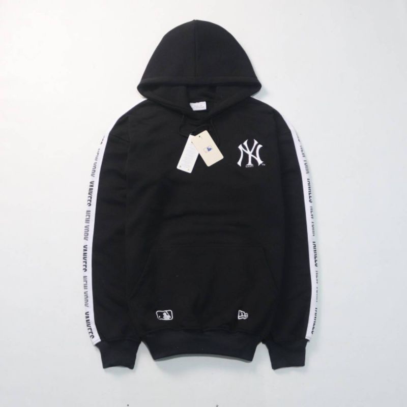 Jaket Hoodie MLB NY Yankees Taped Sleeve Fulltag Label Pria Wanita