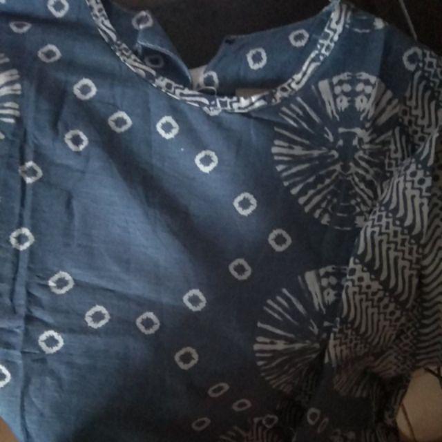 Blus Heyna Batik Atasan Wanita Tali Murah Cantik Seragam Kerja Kantor Kekinian
