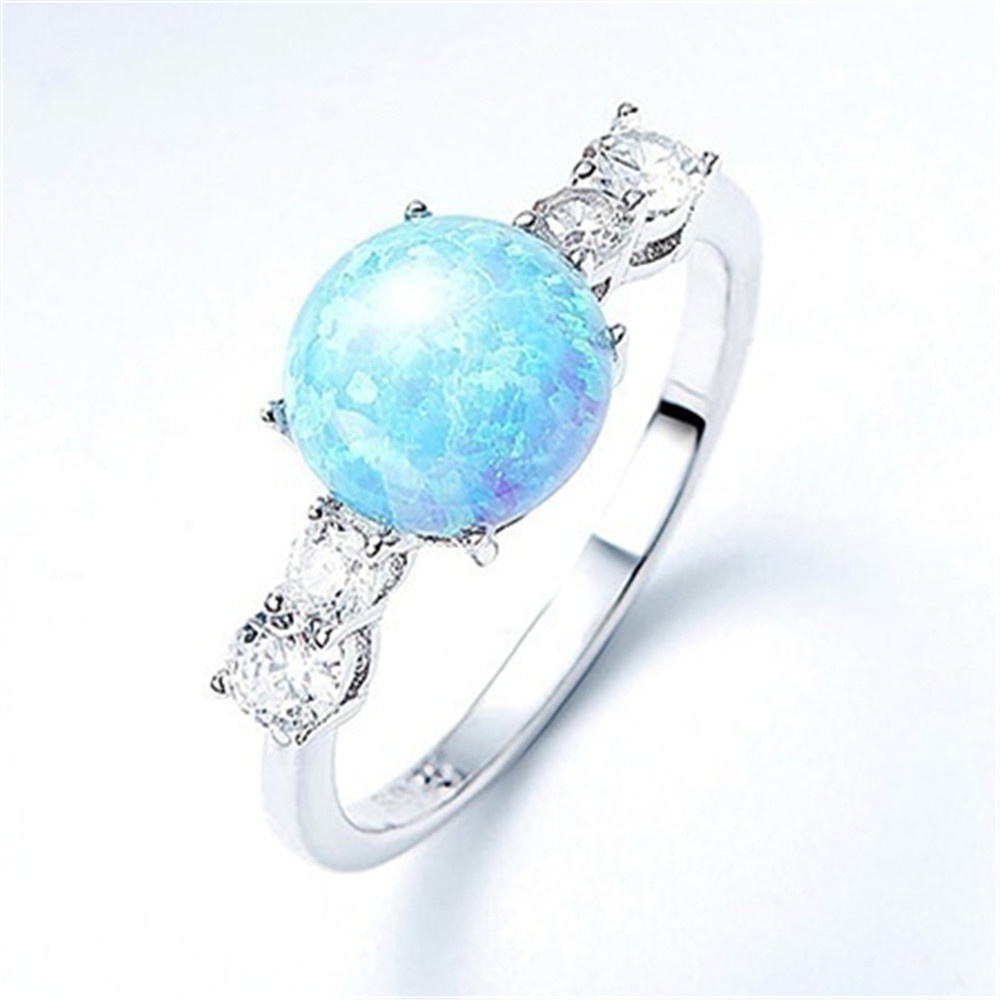 New Fashion Round Opal Diamond Ladies Ring