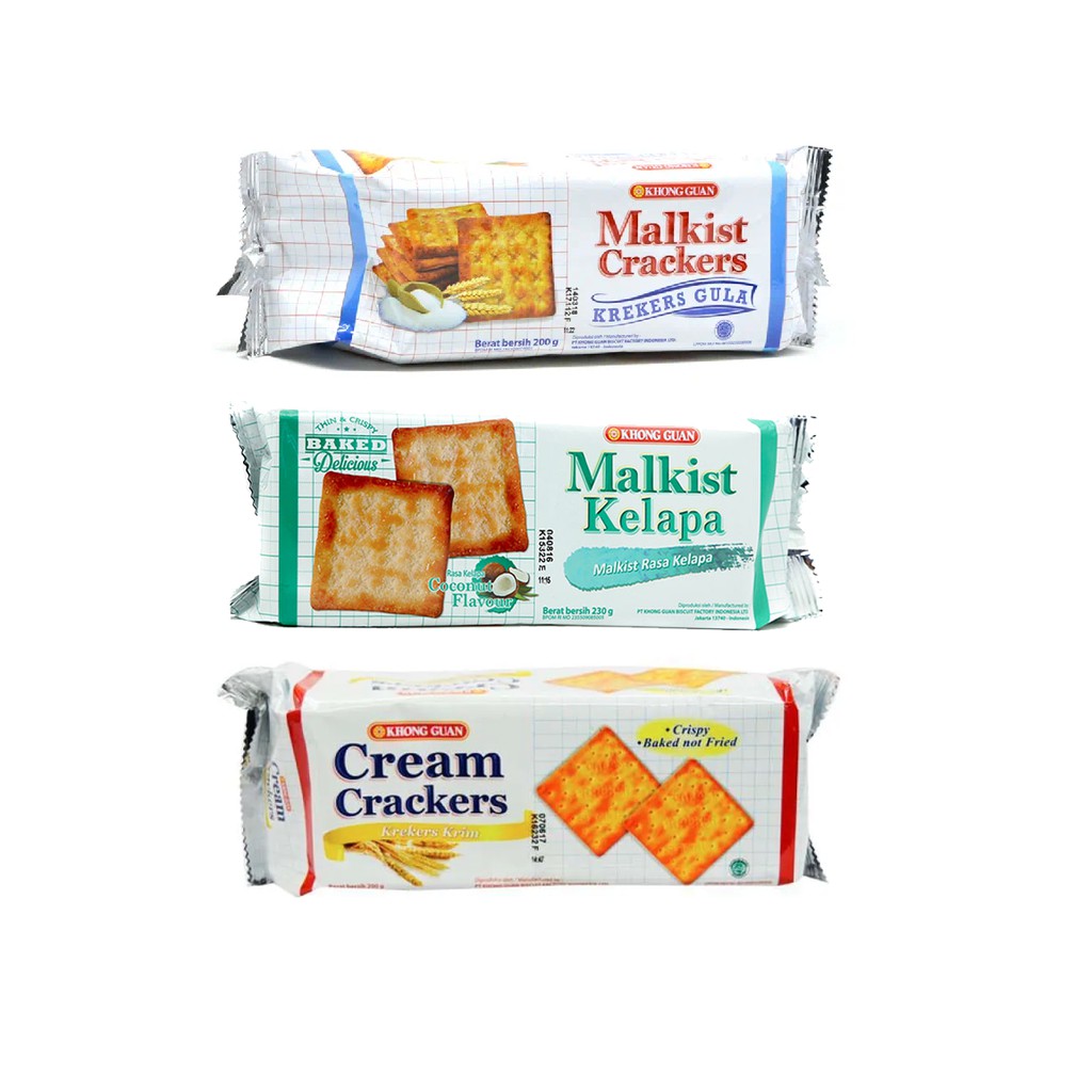 

Khong Guan Biskuit 200gr - Malkist Cracker / Malkist Kelapa / Cream Cracker