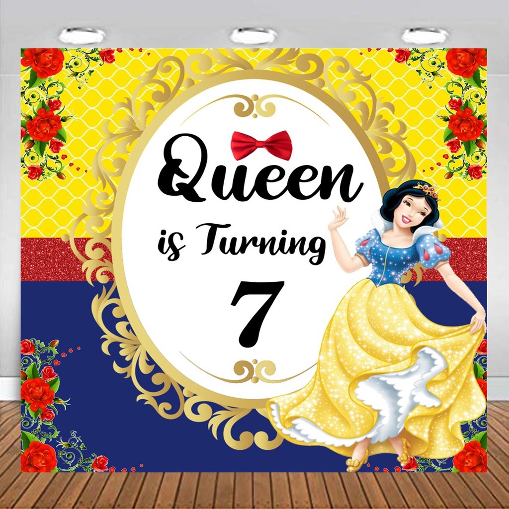 Snow White Frame Backdrop Flexi Banner Birthday / Hiasan Dinding Ulang Tahun
