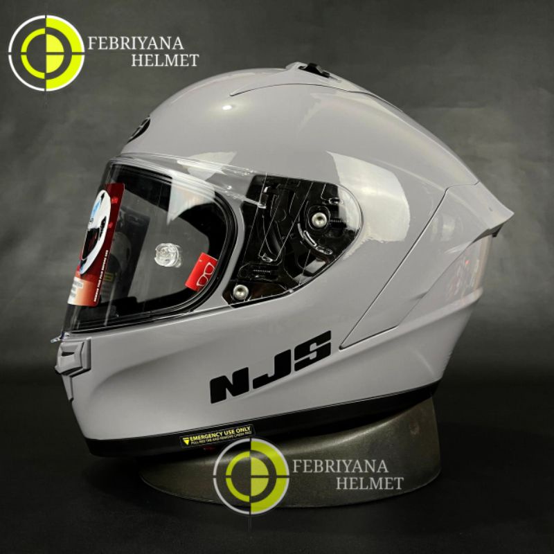 HELM NJS ZX-1R SOLID STONE GREY GLOSSY FULL FACE NJS ZX1R
