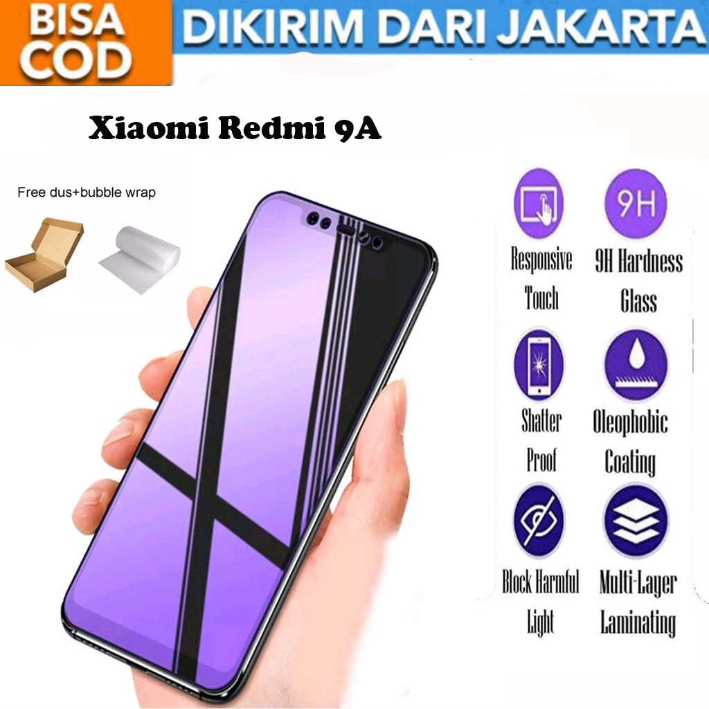 Tempered Glass Xiaomi Redmi 9A Matte Blue Light Anti Gores Full Screen Full Cover Protector