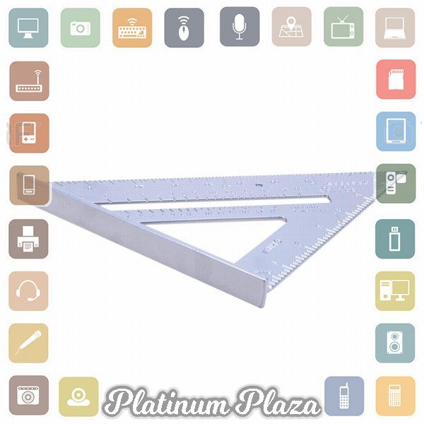 Taffware Penggaris Siku Mistar Triangle Ruler Aluminium - VK18 - Gray`2GTKOE-