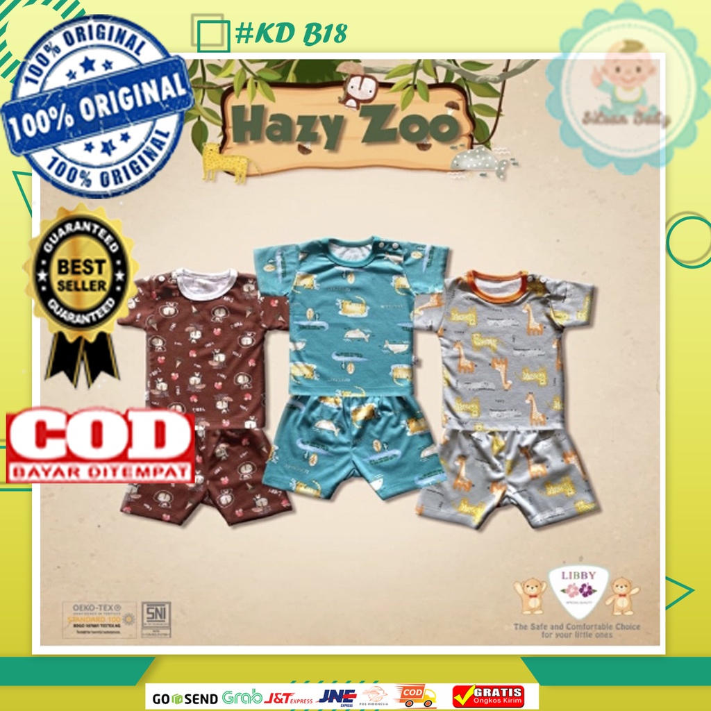 SETELAN OBLONG PENDEK LIBBY MOTIF HAZY ZOO TERBARU setelan libby terbaru setelan libby pendek libby 