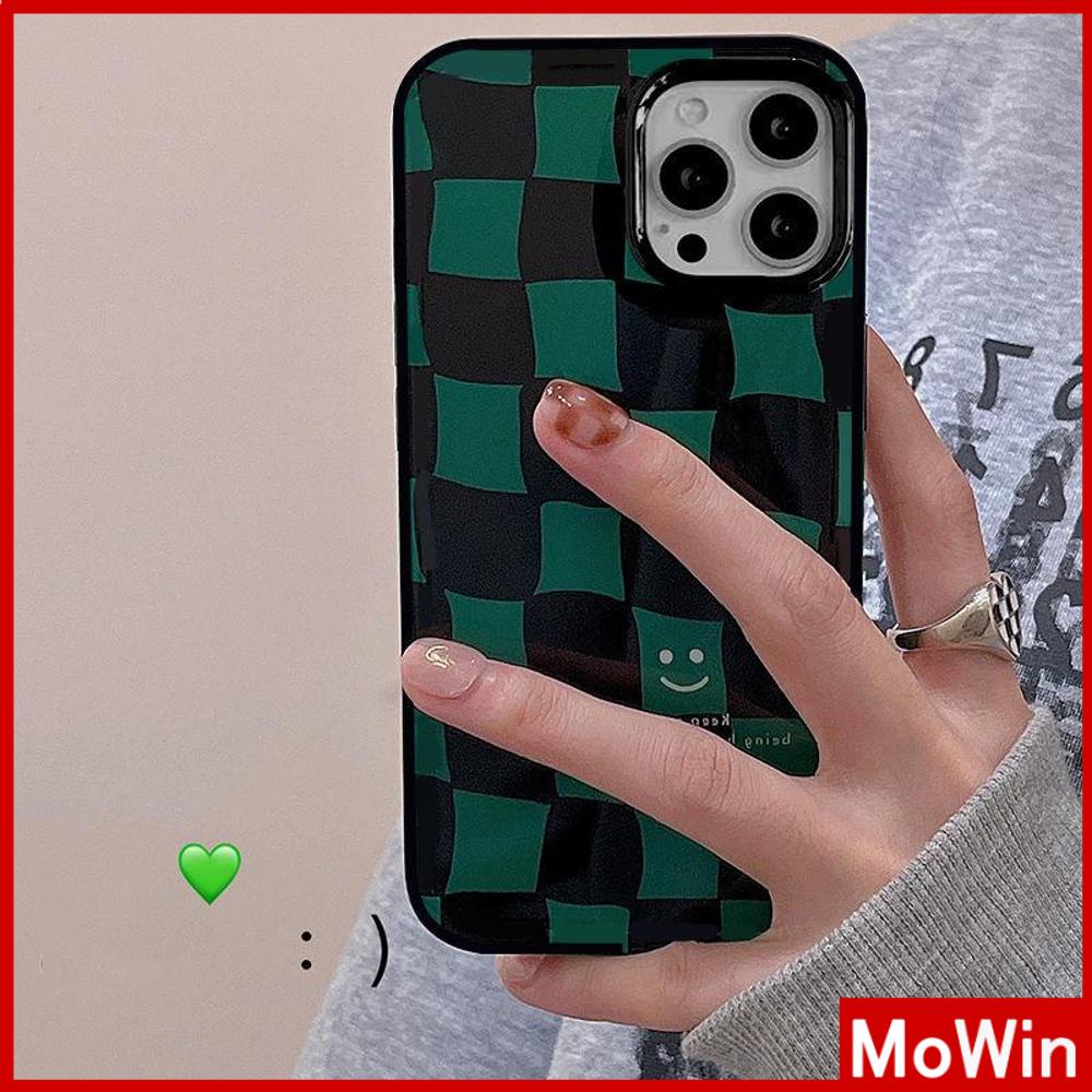 iPhone Case Silicone Soft Case TPU Candy Case Black Glossy Big Hole Camera Protection Shockproof Green Checkered For iPhone 13 Pro Max iPhone 12 Pro Max iPhone 11 Pro Max 7 Plus