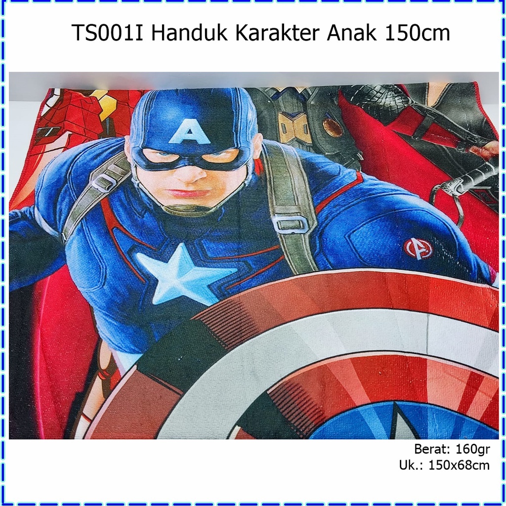 TS001I Handuk Karakter Anak 150cm-Captain America