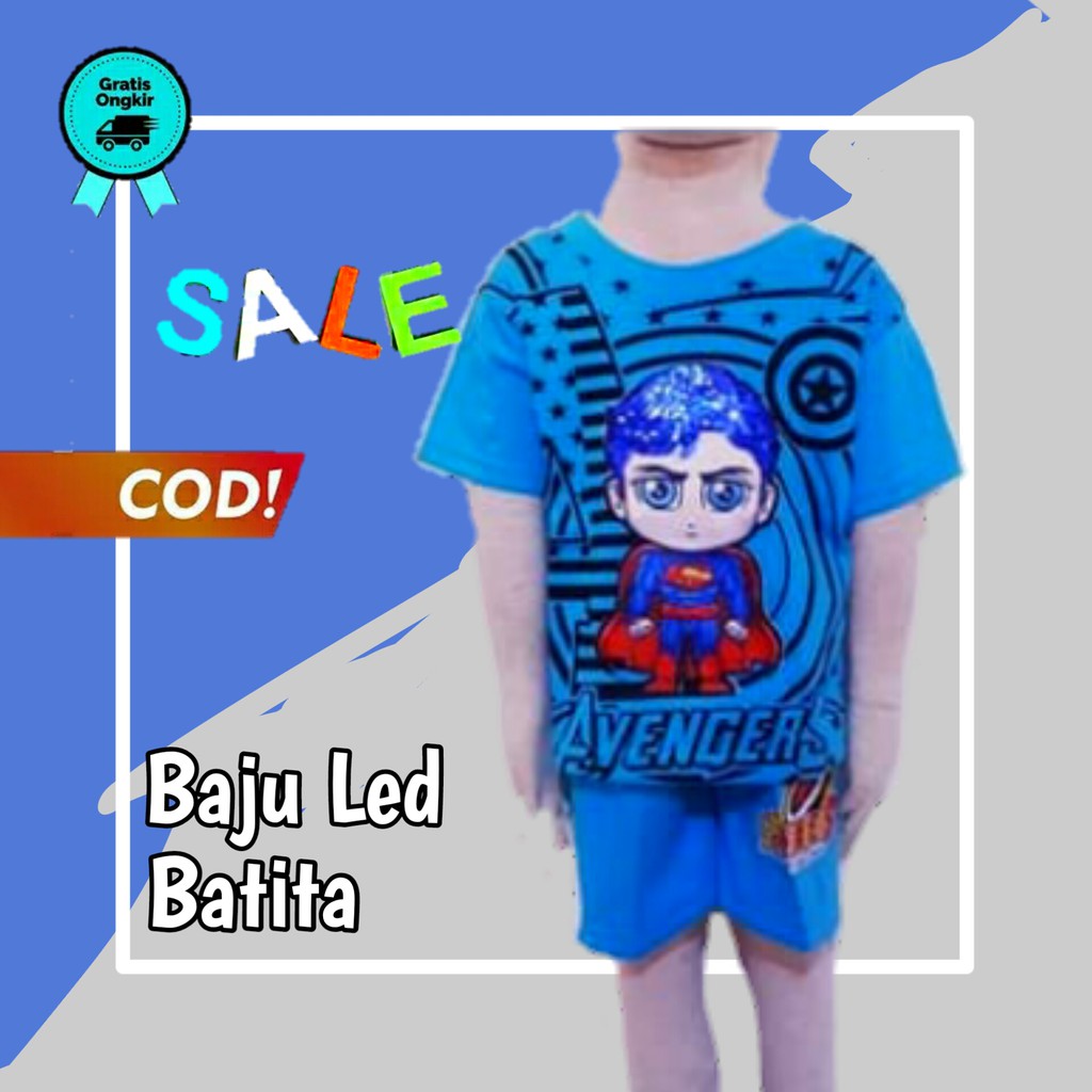 baju led anak laki laki umur 6 bulan - 2 tahun baju karakter 2 tahun baju anak kecil 1 tahun KE15