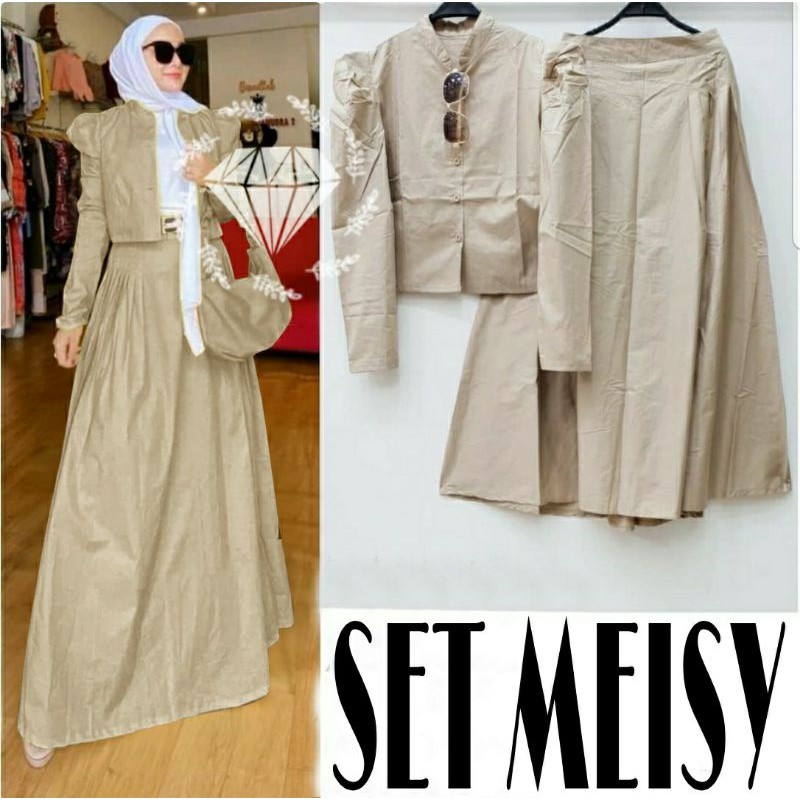 PCS SET ROK MEISY BUSUI BAHAN KATUN KR ADA VIDEO REVIEW ASLI PRODUK SETELAN ATASAN DAN ROK