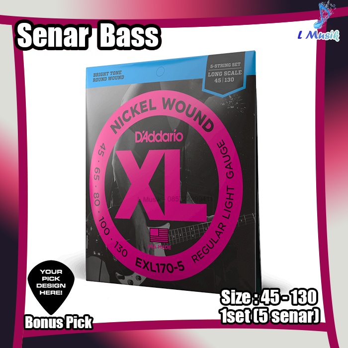 senar bass d addario 5 senar