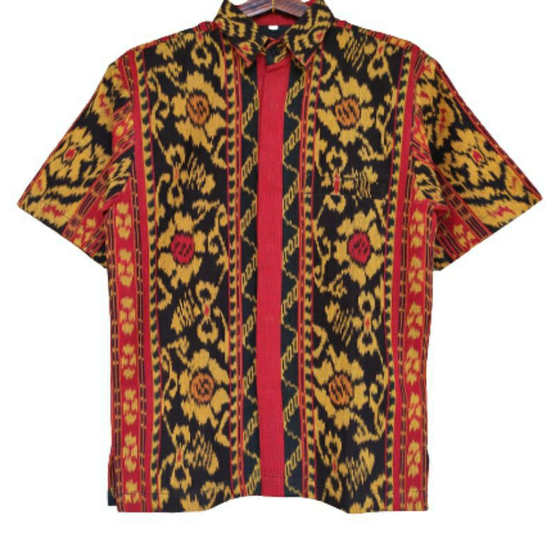 Kemeja batik pria lengan pendek endek premium