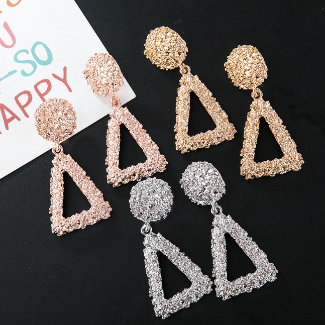 Anting Segitiga Korea Hijab Muslim Jilbab Earrings Wanita Fashion Vintage Women Cantik Triangle Metal Model Tusuk