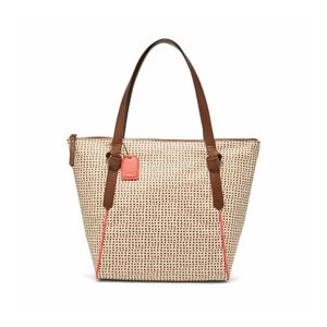 TAS FOSSIL ORIGINAL - FOSSIL MIA TOTE BROWN DOTS MULTI