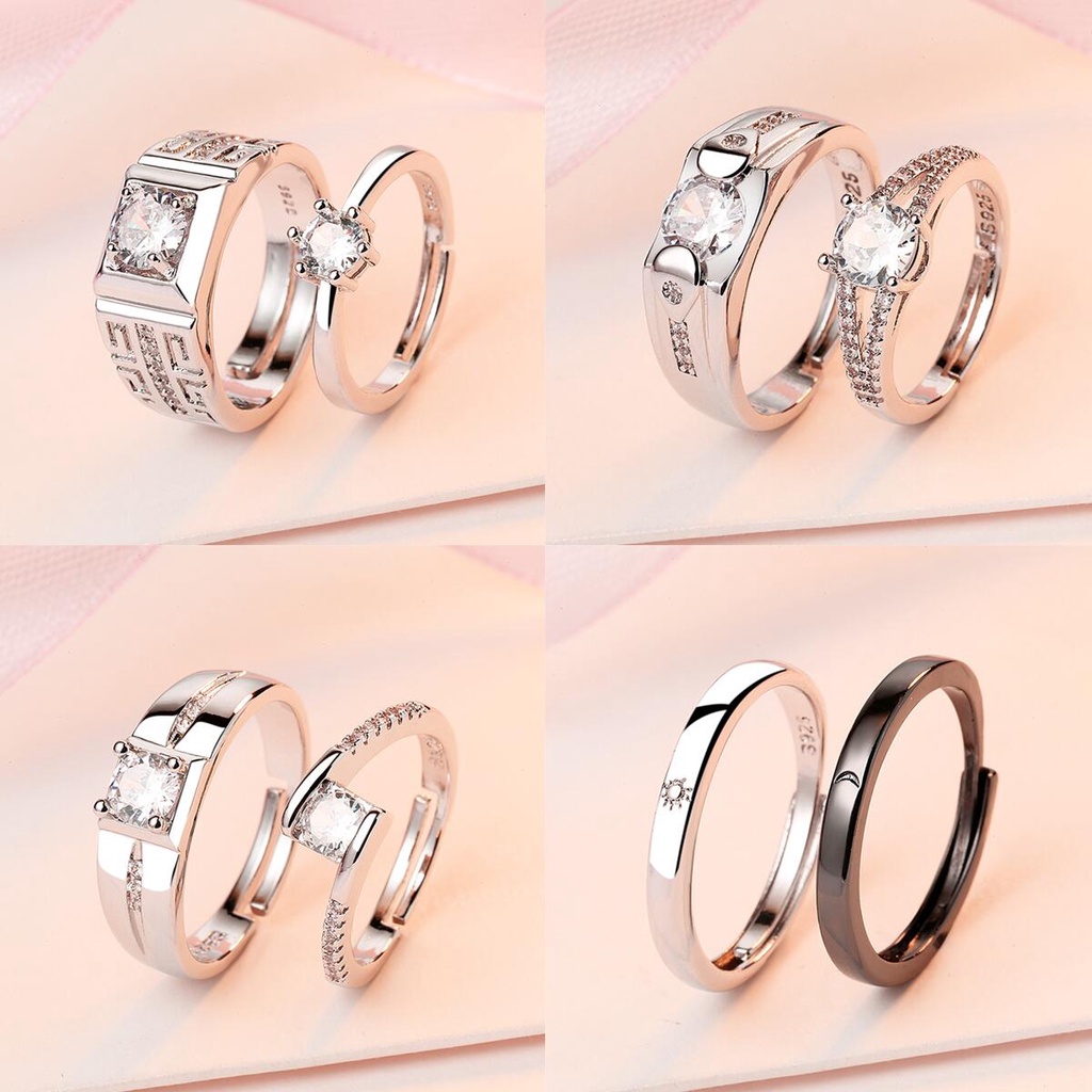 Cincin silver 925 Gaya Korea Italia Untuk Pasanganpriawanita