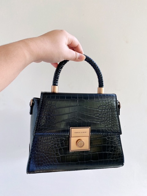 Croc-Effect Structured Bag