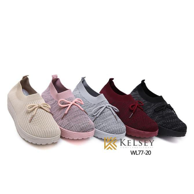 ~ TERHEMAT WEDGES WANITA KOREA~ SEPATU FASHION WANITA/ WOMEN FLYKNIT WEDGES - KELSEY HATHAWAY