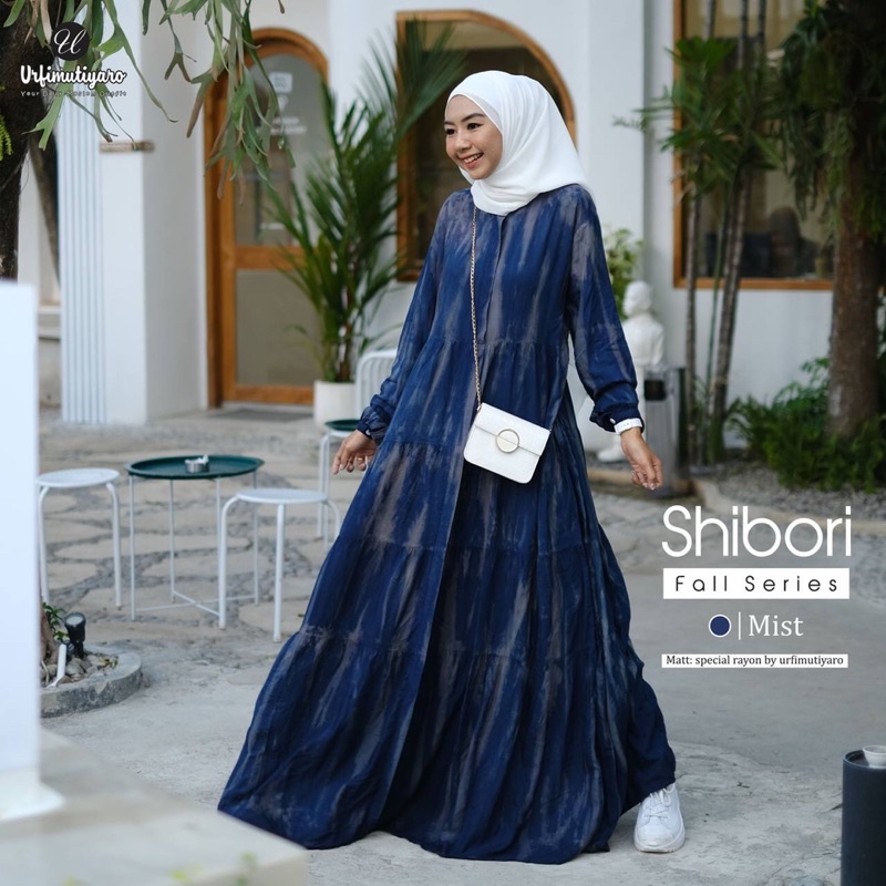 SHIBORI DRESS BY URFIMUTIYARO. GAMIS TIEDYE RAYON ADEM, NYAMAN, BUSUI BUMIL FRIENDLY
