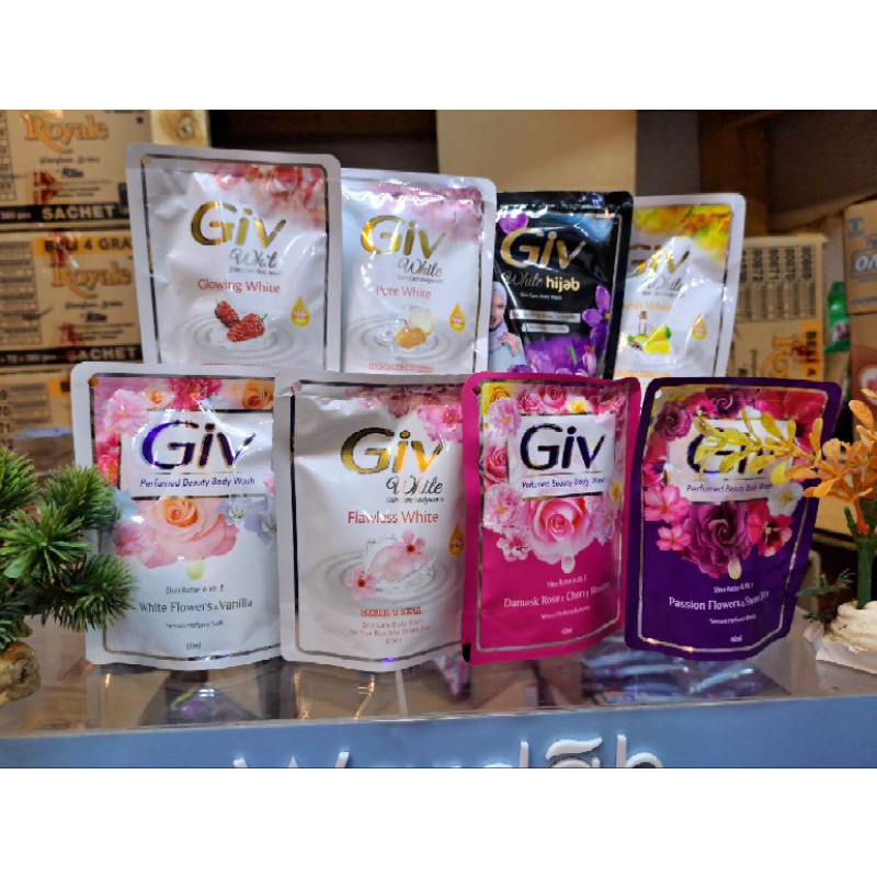 GIV BODY WASH Refill 60ml(Bpom original)Giv sabun mandi cair pouch