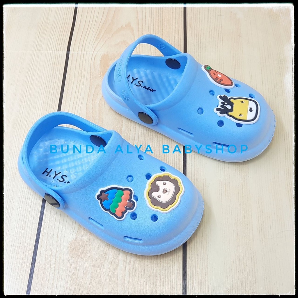 Sendal Anak Laki Laki Umur 3 4 5 Tahun BIRU Karet Elastis - Sepatu Sandal Anak Cowok Elastis Motif Lucu Karet Anti Licin Size 26 - 35 Sendal Anak Karet Sendal Anak Elastis BLUE