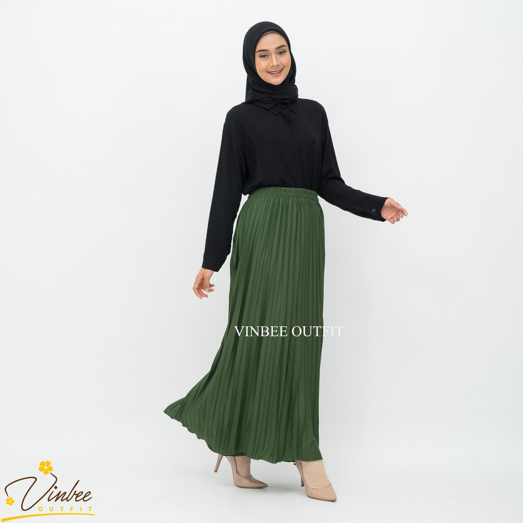 ROK PLISKET PREMIUM TEBAL HIGHWAIST Real Picture