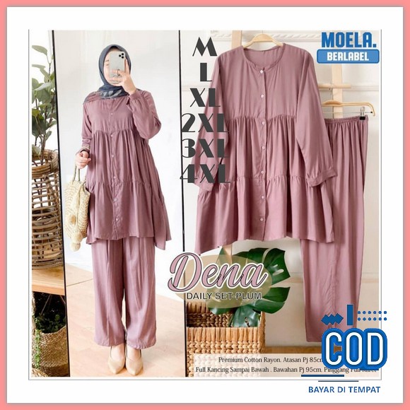 One Set Baju Muslim Wanita Terbaru 2022, Setelan Baju Wanita Muslim Kekinian Modern, Baju Setelan Wa