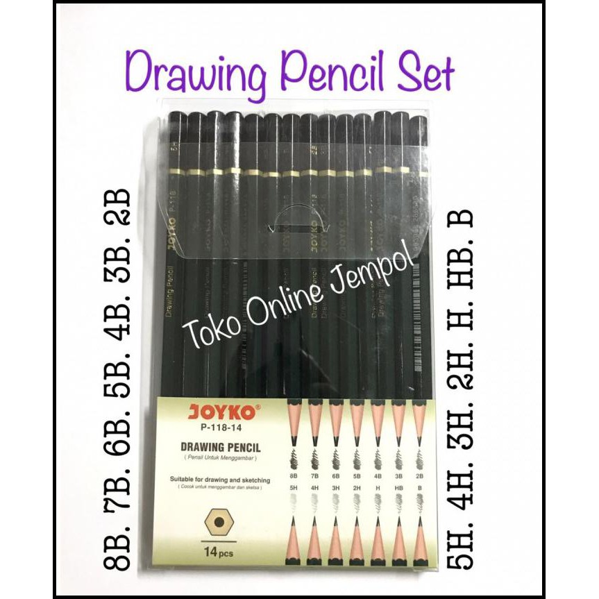 

Diskon 14Pcs Pensil Gambar Drawing Pencil Set Joyko P-118-14 Sketch Atk1106Jy