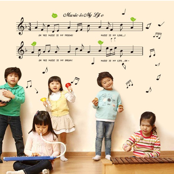 RELIZA WALL STICKER MUSIK NADA NOT MELODY MUSIC IS MY LIFE HOME STIKER DINDING AY7106