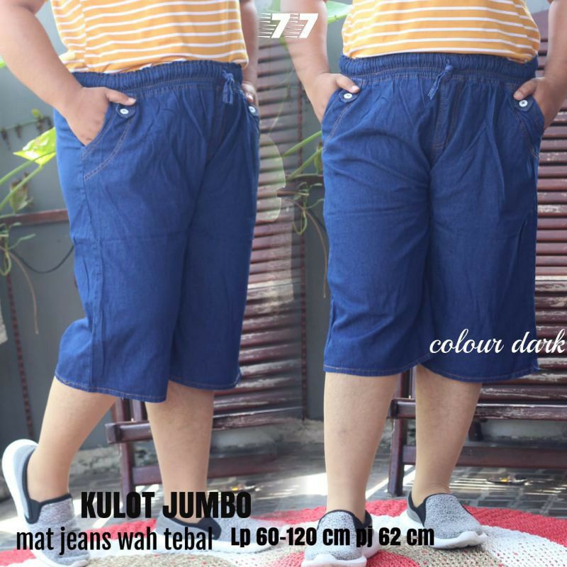 Celana Pendek 7/8 Jeans Wanita Super Jumbo // Kulot Jeans 7/8 wanita Jumbo