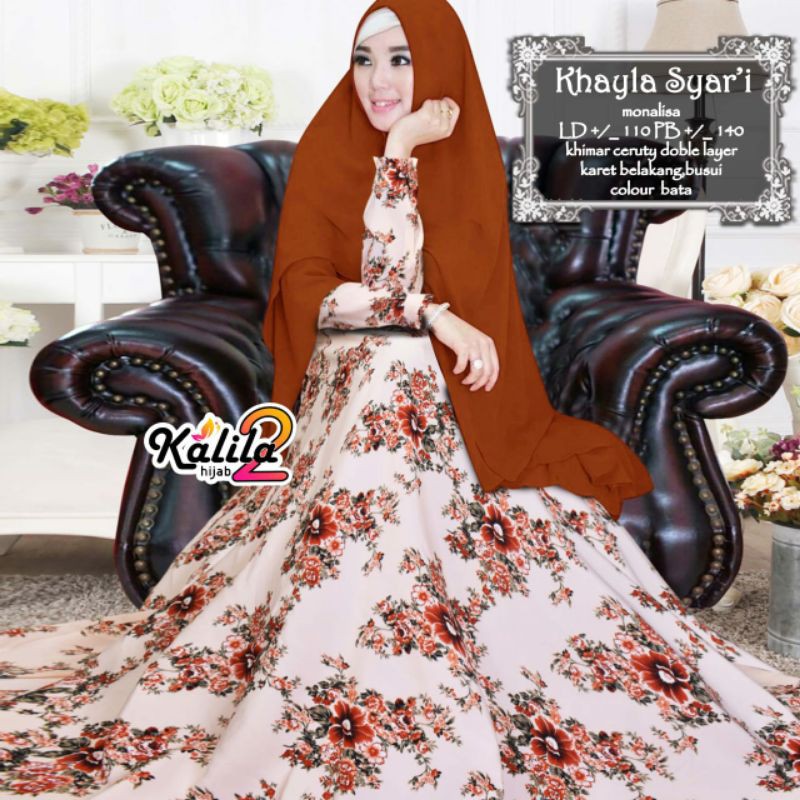 Khayla Syari gamis syar'i original KALILA hijab termurah LD 110