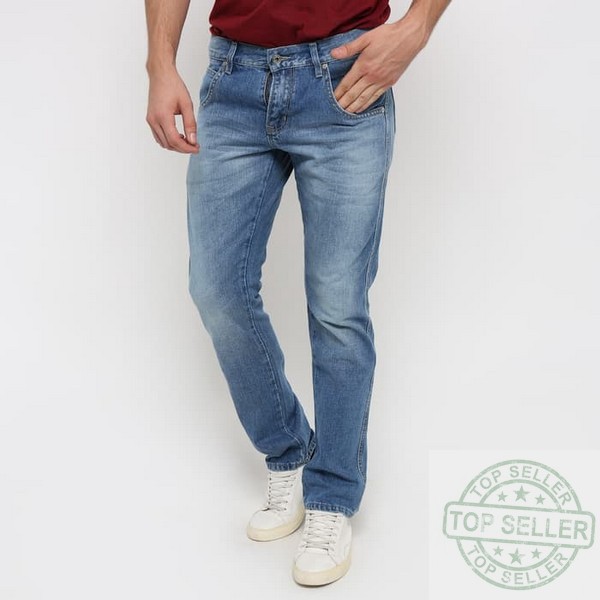 (Celana Murah) Edwin Celana Jeans 508-69-18 Regular Fit Pria Panjang Biru Muda Jeans - Biru, 27 |DXT