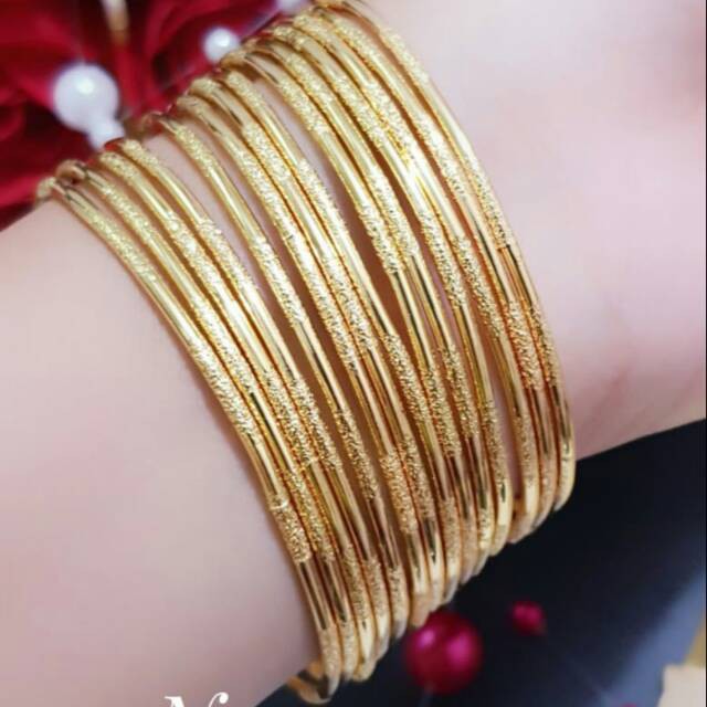 Xuping gelang keroncong lapis emas 24 K