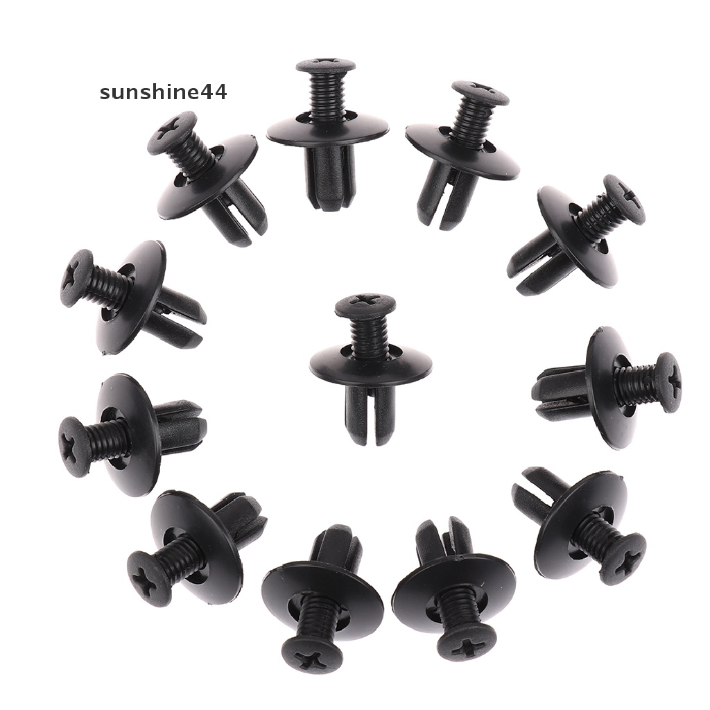 Sunshine 100pcs Klip Rivet Pengencang Pintu Mobil Bahan Plastik Ukuran 8mm