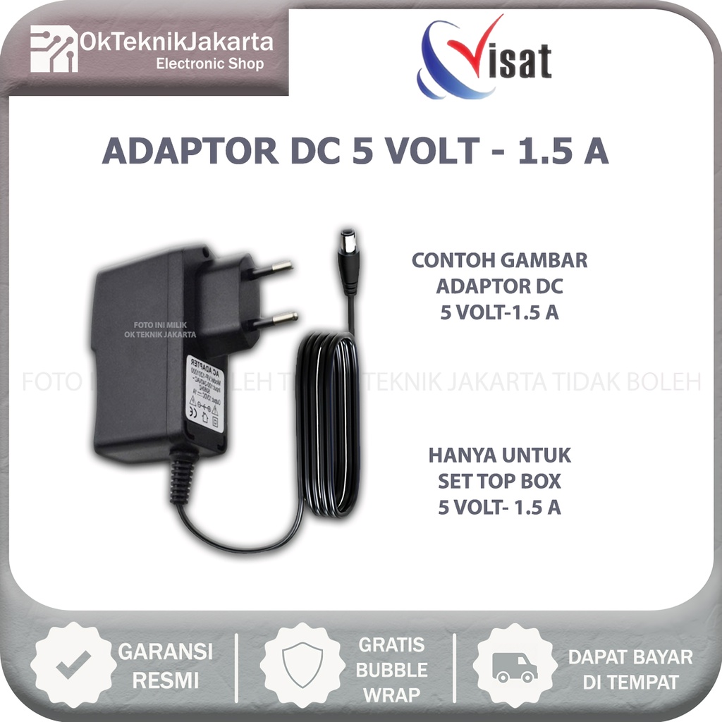 Adaptor Visat Original /Adaptor 5V 1.5 A  /Adaptor Set Top Box DVB T2