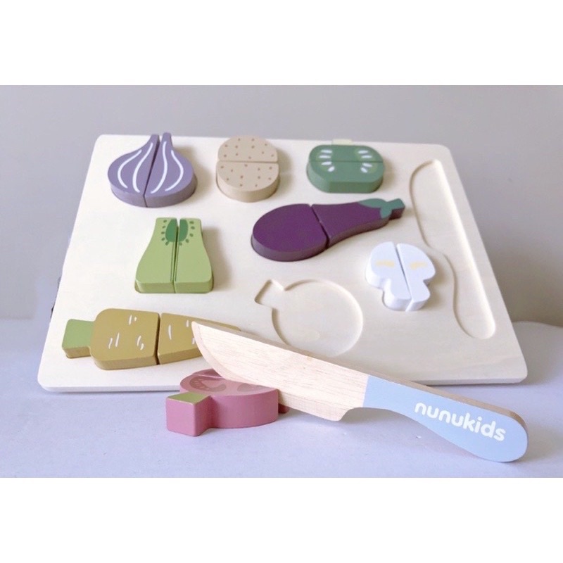 nunukids vegetable cutting board mainan papan memotong sayur pretend plays